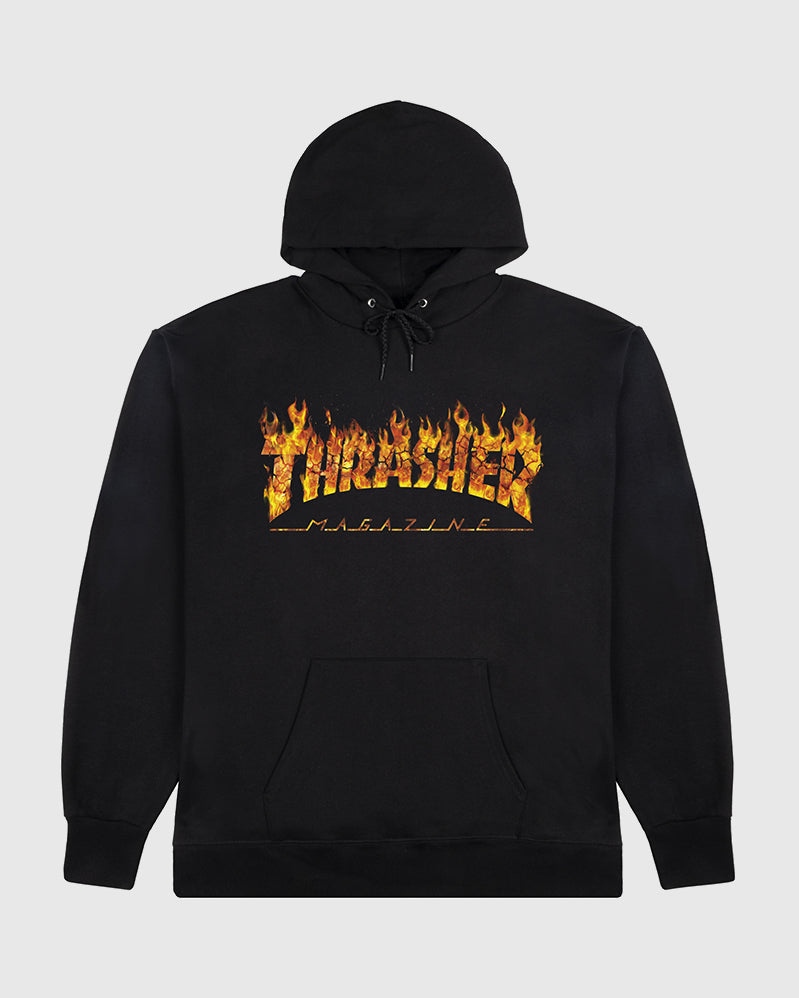 thrasher hoodie inferno black