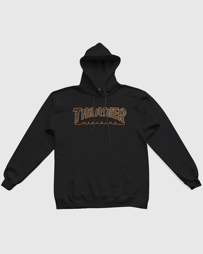 Thrasher Hoodie - Outlined Orange - Black