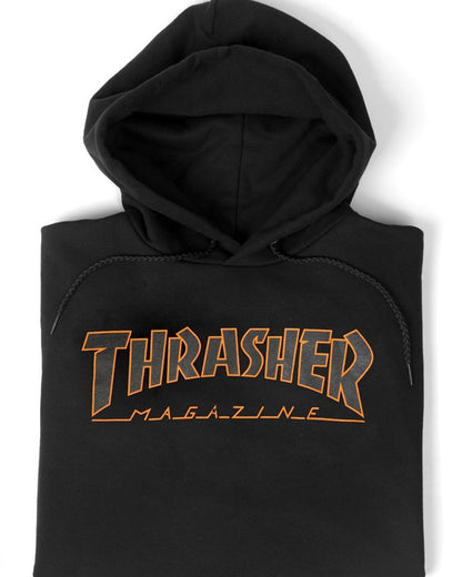 Thrasher Hoodie - Outlined Orange - Black
