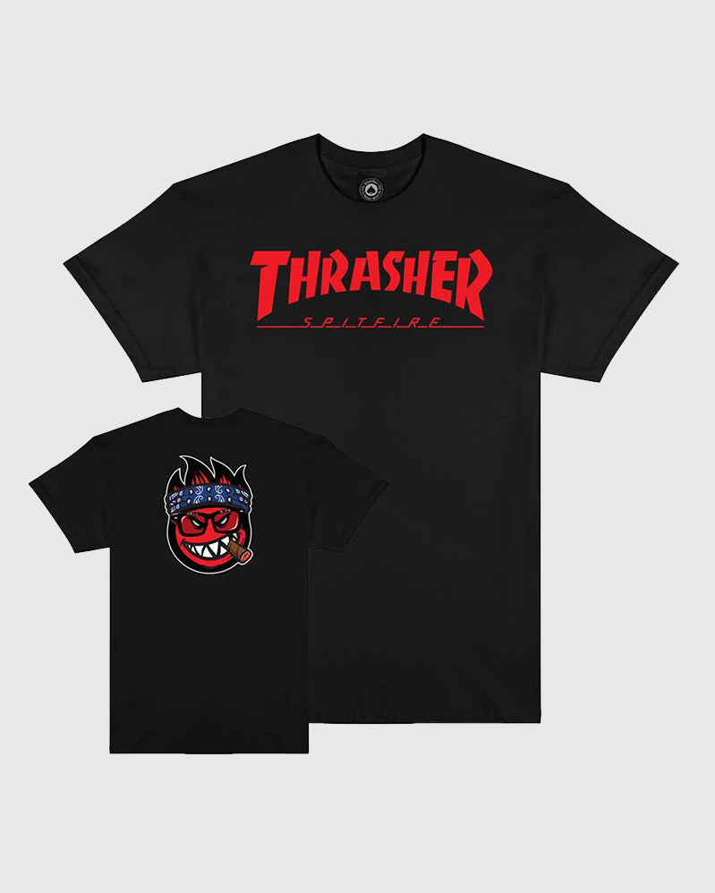 Thrasher Tee - Spitfire Big Head Jake - Black
