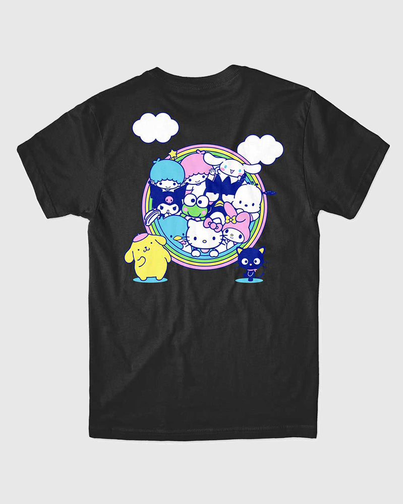 Girl Tee - Rainbow Circle - Black