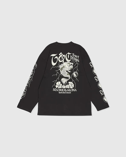 T&amp;C Tee - Koï Lightning L/S - Fatigue Black