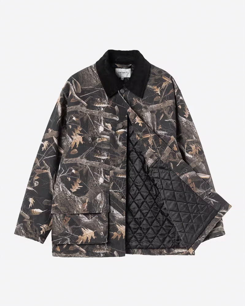 Carhartt WIP Coat - Lander - Camo Feather Tree, Black / stone washed