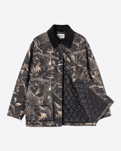 Carhartt WIP Coat - Lander - Camo Feather Tree, Black / stone washed
