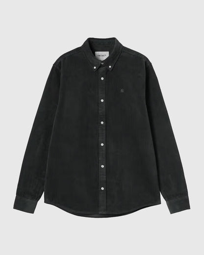 Carhartt WIP Chemise - Madison Cord - Raven