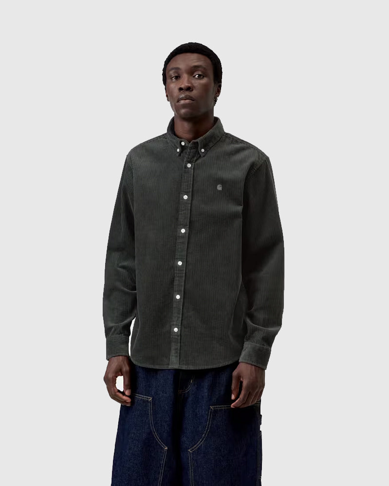 Carhartt WIP Chemise - Madison Cord - Raven