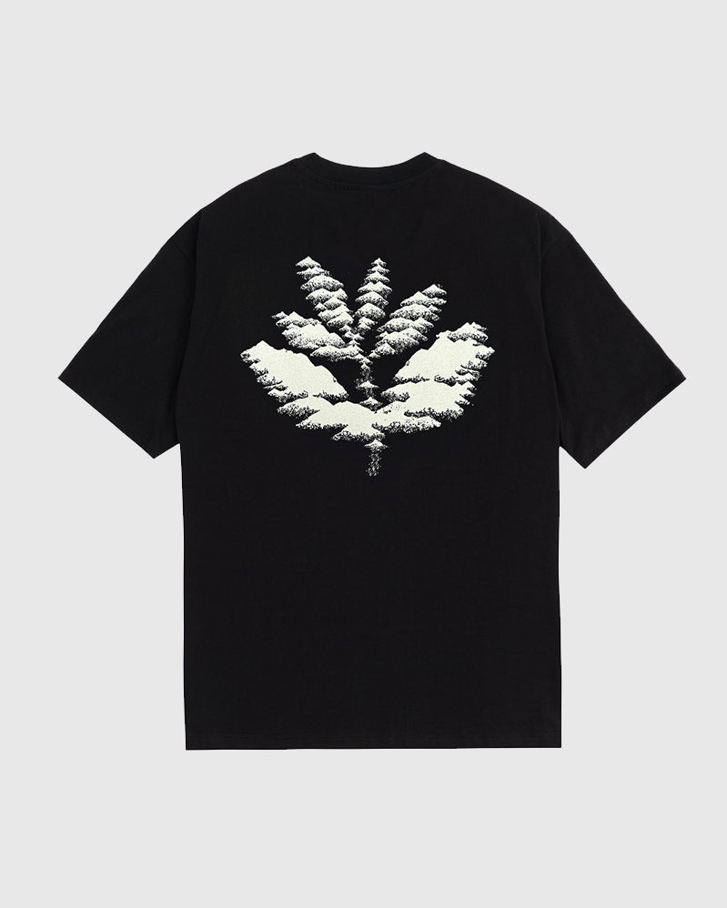 Magenta Tee - Mountains - Black