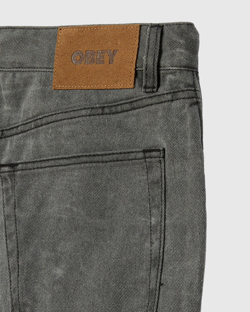 Obey Pant - Classic Wrinkle Baggy Denim - Black Wrinkle Wash