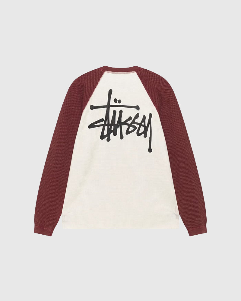 Stussy Crew - Raglan Thermal 2 Tone - Off White