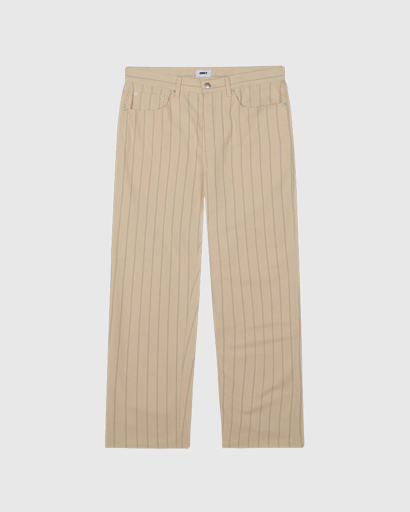 Obey Pant - Classic Baggy Stripe Denim - Pelican