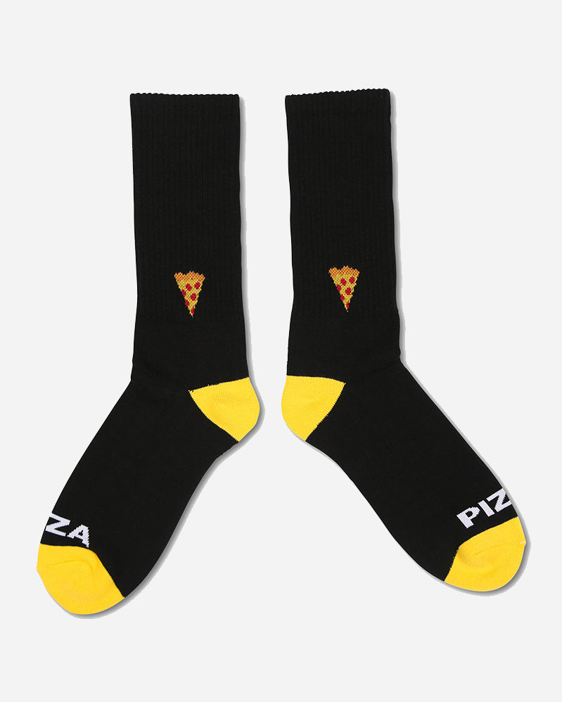 pizza chaussette emoji black/yellow