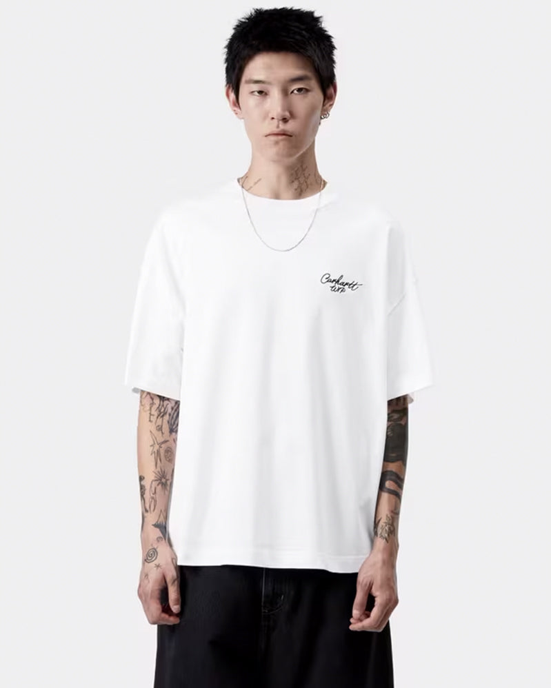 Carhartt WIP Tee - Signature Script - White/Black