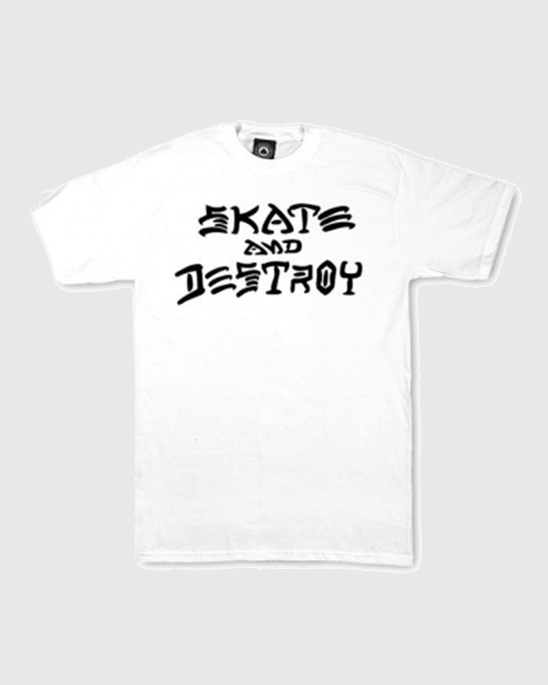 Thrasher Tee - Skate And Destroy - White