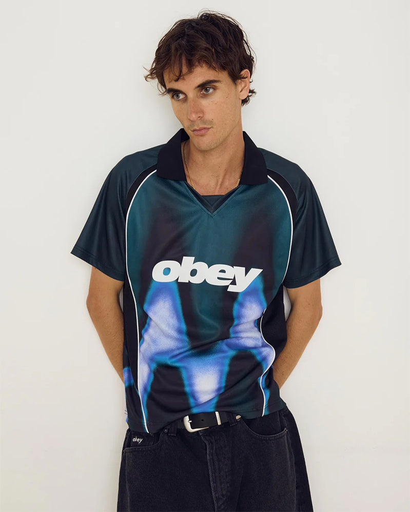 Obey Jersey - Blurred Soccer - Dark Teal Multi