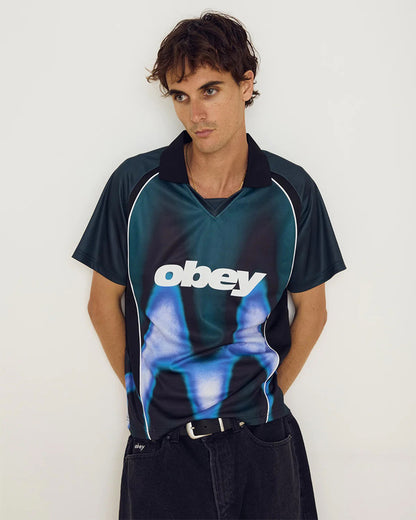Obey Jersey - Blurred Soccer - Dark Teal Multi