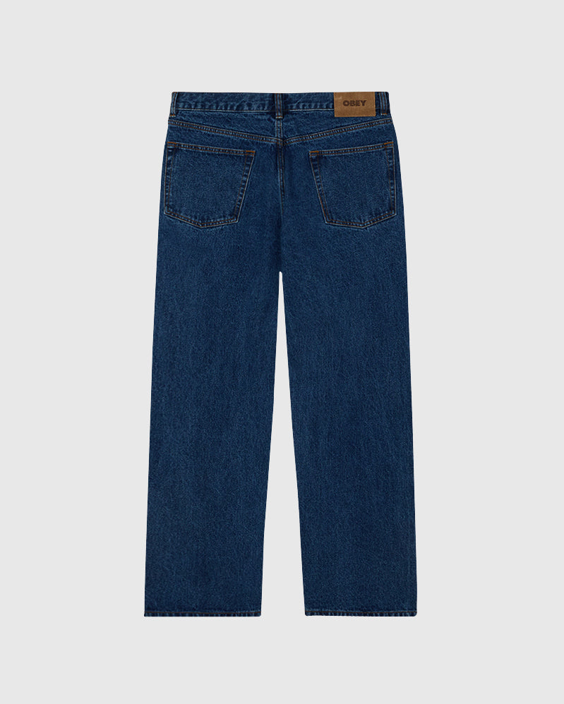 Obey Pant - Classic Baggy Denim - Stone Washed Indigo