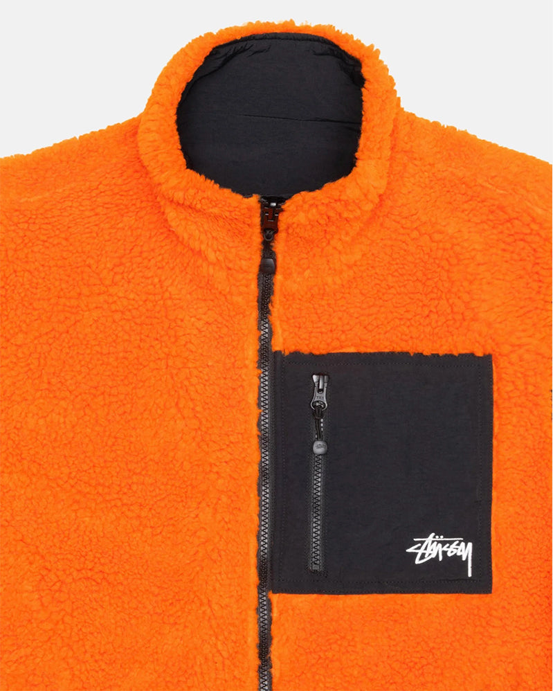 Stussy Jacket - Sherpa Reversible - Tangerine