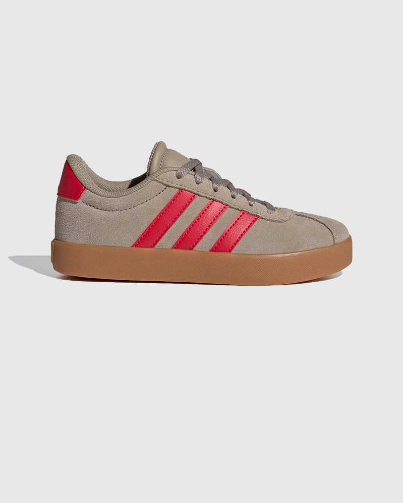Adidas Kids - Vl Court 3.0 - Blanch Cargo/Pure Ruby/Gold Metallic