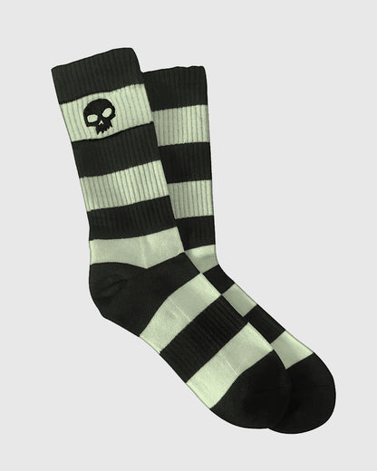 Zero Socks - Skull Stripes - White